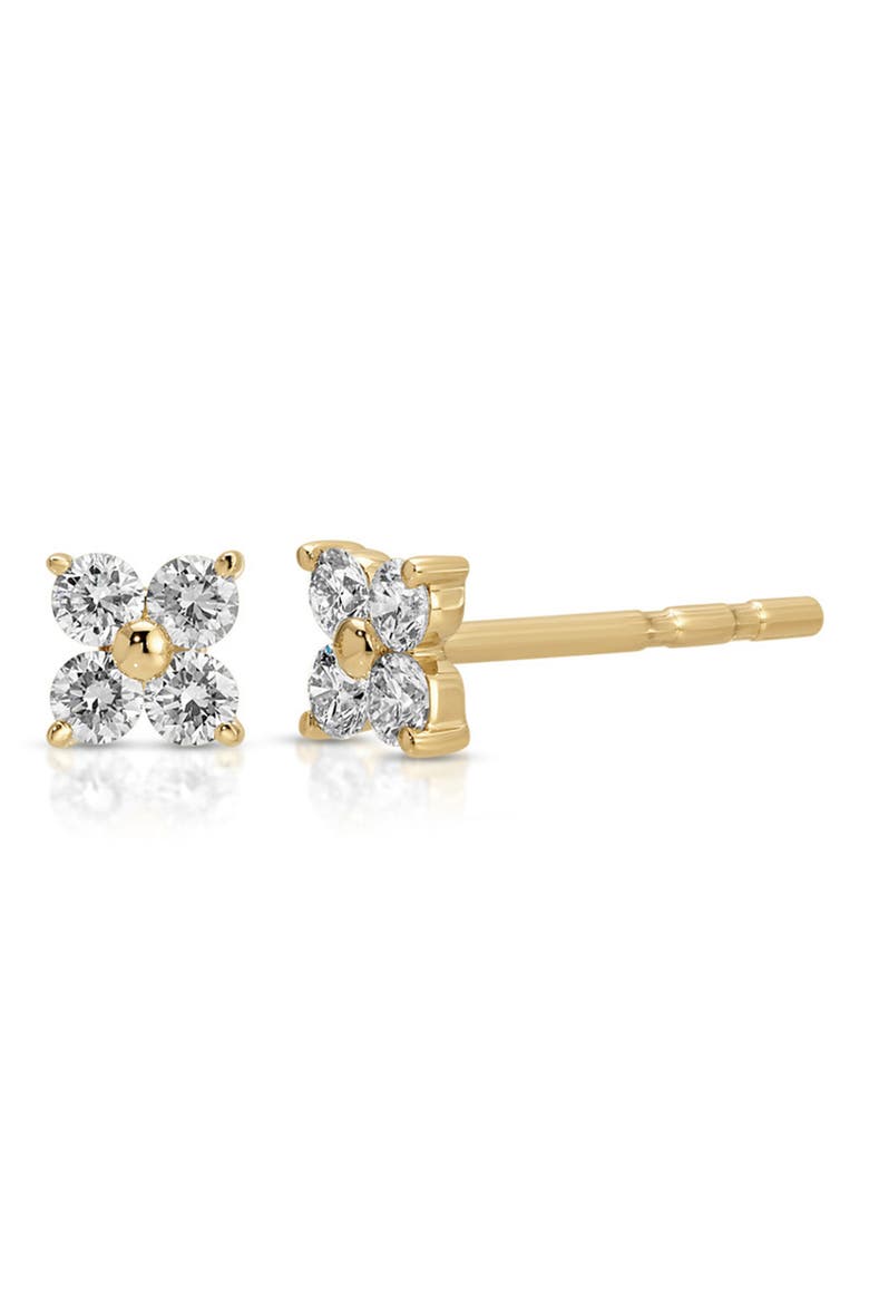 Fleur Diamon Stud Single Earring, Main, color, 14K YELLOW GOLD