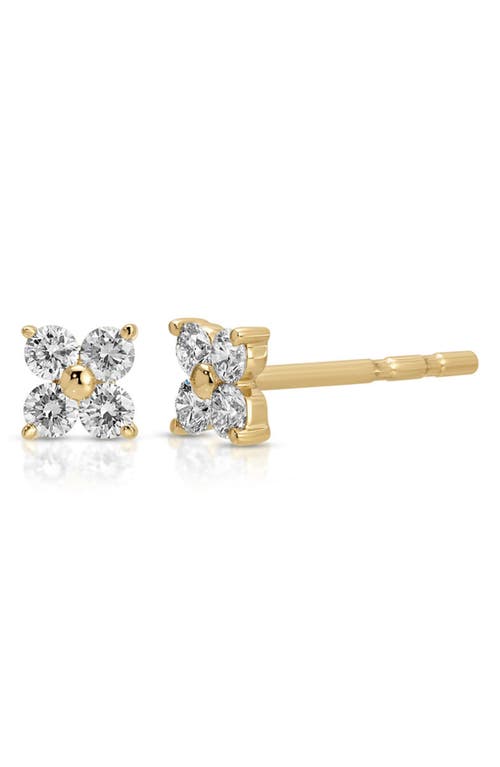 EF Collection Fleur Diamon Stud Single Earring in 14K Yellow Gold at Nordstrom