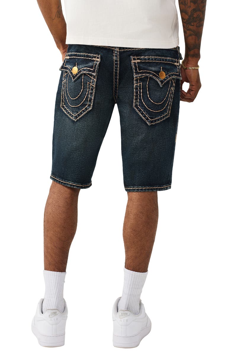 True Religion Ricky Straight Leg Denim Shorts, Alternate, color, Decadense Dark Wash