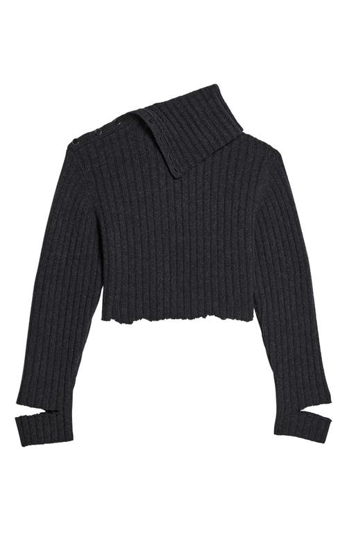 HELMUT LANG HELMUT LANG ASYMMETRIC NECK WOOL BLEND SWEATER