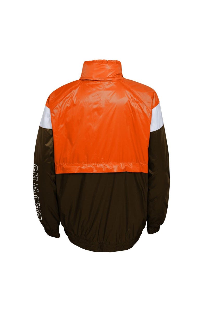 Outerstuff Youth Orange/Brown Cleveland Browns Goal Line Stance Full-Zip Hoodie Windbreaker, Alternate, color, Orange