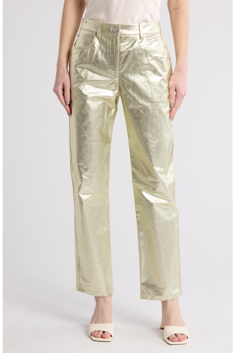 Pony Boy Metallic Nonstretch Cotton Jeans, Main, color, LIGHT GOLD