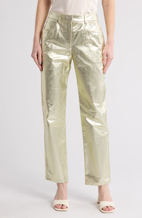 Pony Boy Metallic Nonstretch Cotton Jeans (Light Gold)