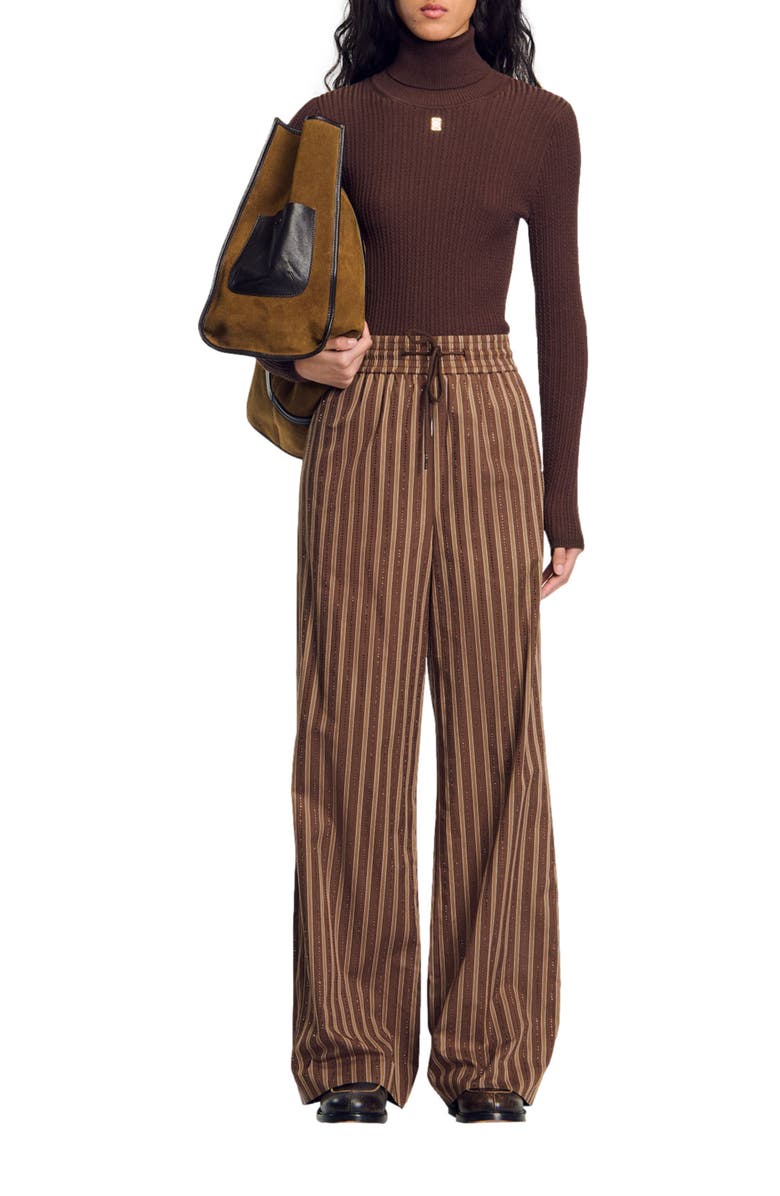 SANDRO Striped trousers, Alternate, color, 