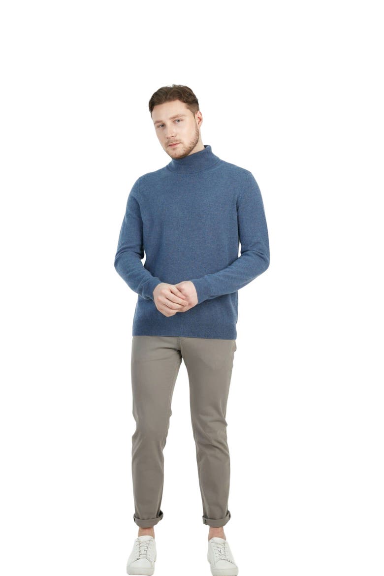 Essential Cashmere Turtle Neck Sweater, Main, color, bijou blue