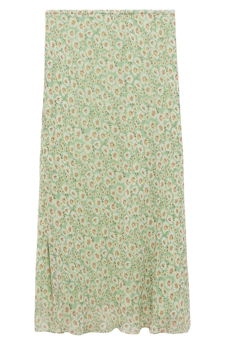 MANGO Belle Floral Chiffon Midi Skirt, Alternate, color, Pastel Green