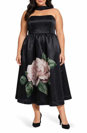 Floral Satin Midi Dress