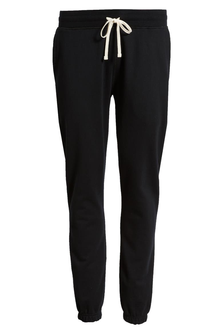 Midweight Terry Standard Sweatpants, Alternate, color, BLACK