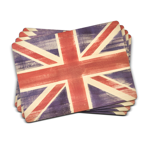 Union Jack Flag Set of 4 Cork Back Placemats