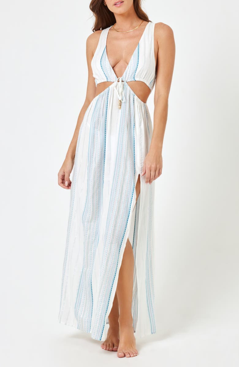 LSPACE Donna Cutout Cover-Up Maxi Dress, Main, color,