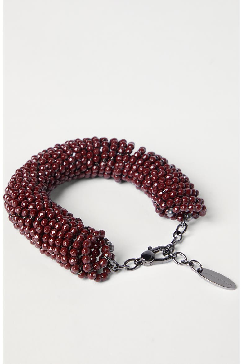 Silver bracelet, Alternate, color, Red