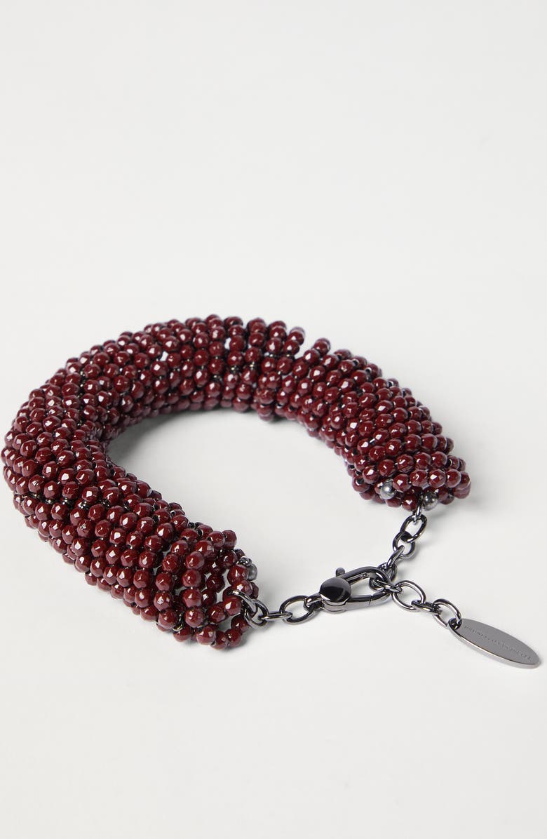 Brunello Cucinelli Silver bracelet, Alternate, color, Red