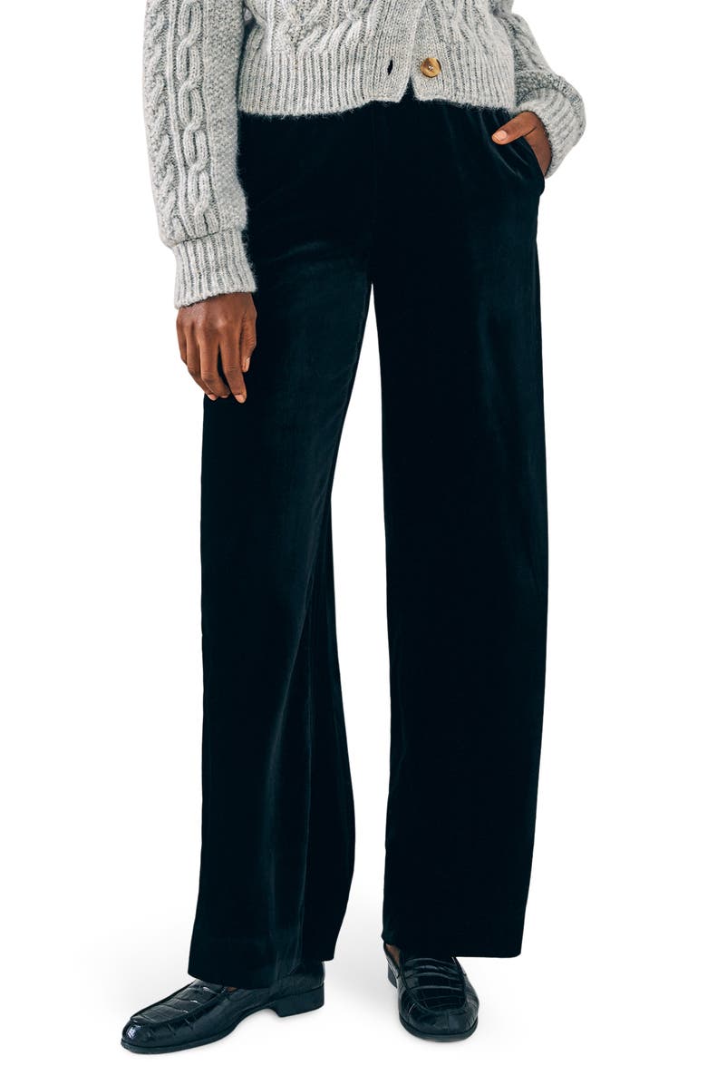 Faherty Genevieve Wide Leg Stretch Velvet Pants, Main, color, 