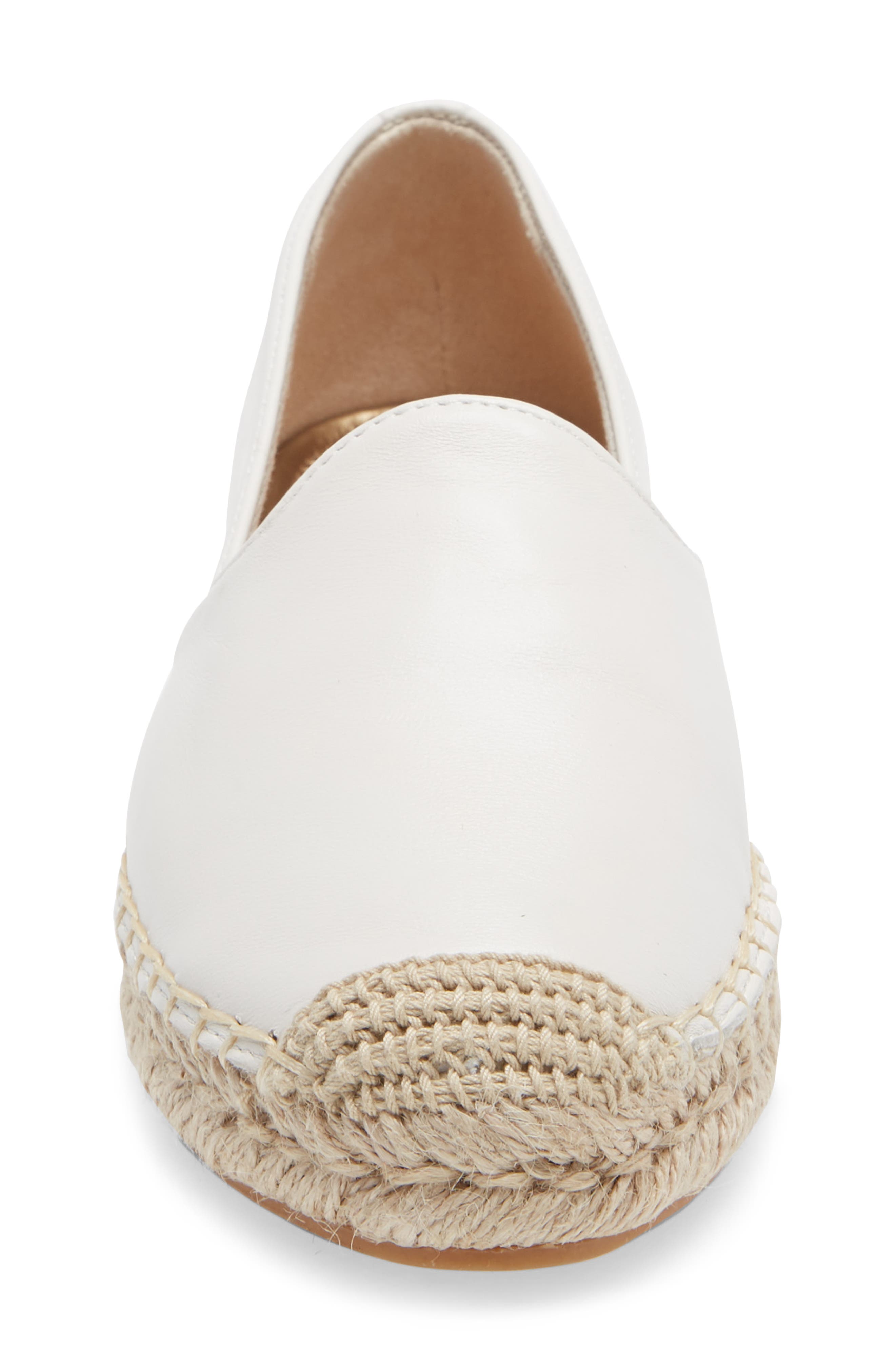 Kesia Espadrille Flat, Alternate, color, BRIGHT WHITE LEATHER
