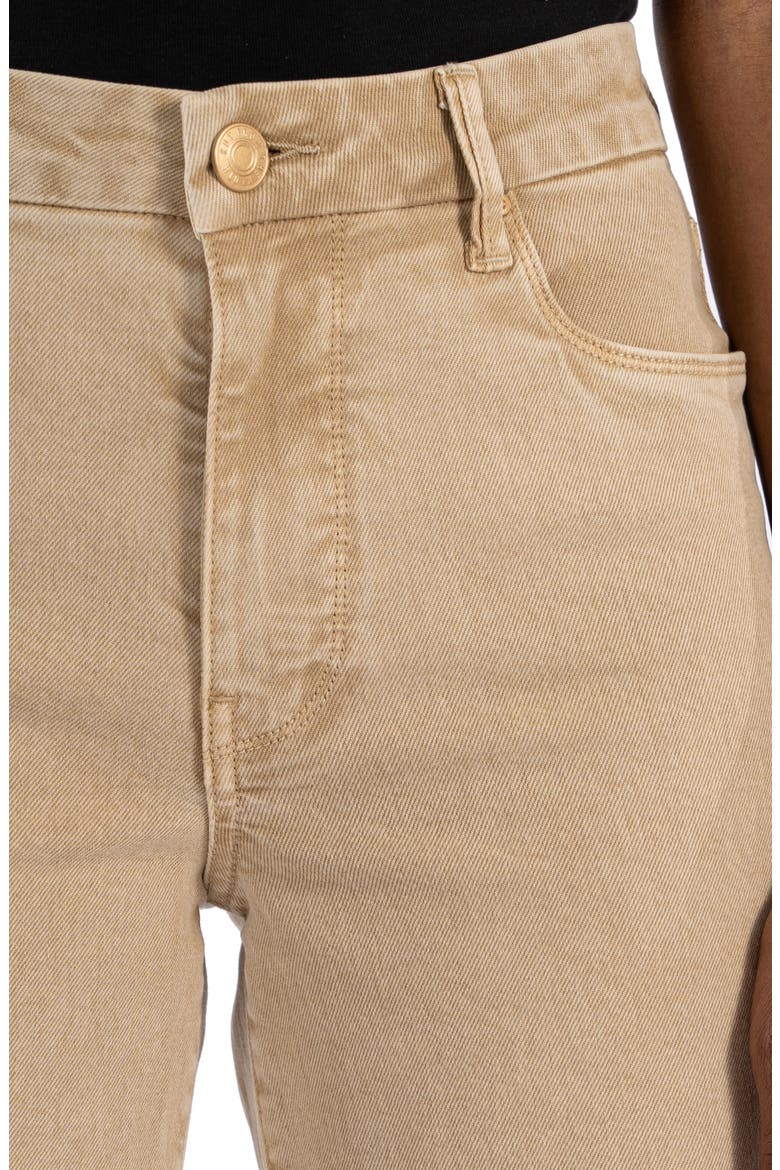 Meg Fab Ab High Waist Raw Hem Ankle Wide Leg Jeans, Alternate, color, BISCUIT