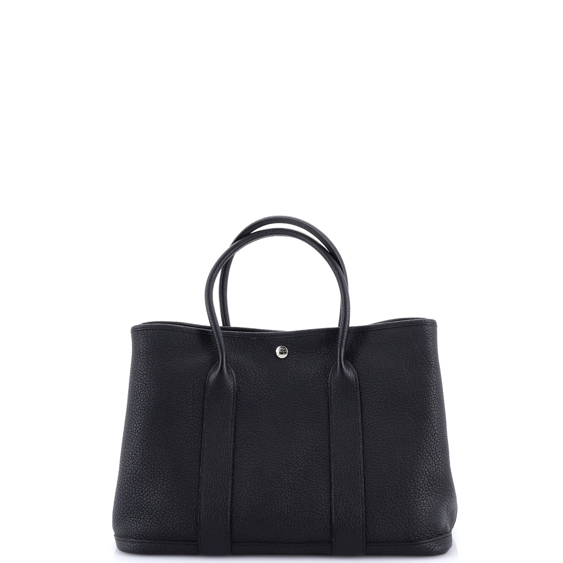Pre-Owned Hermes Garden Party Tote Leather 36, Alternate, color, Noir