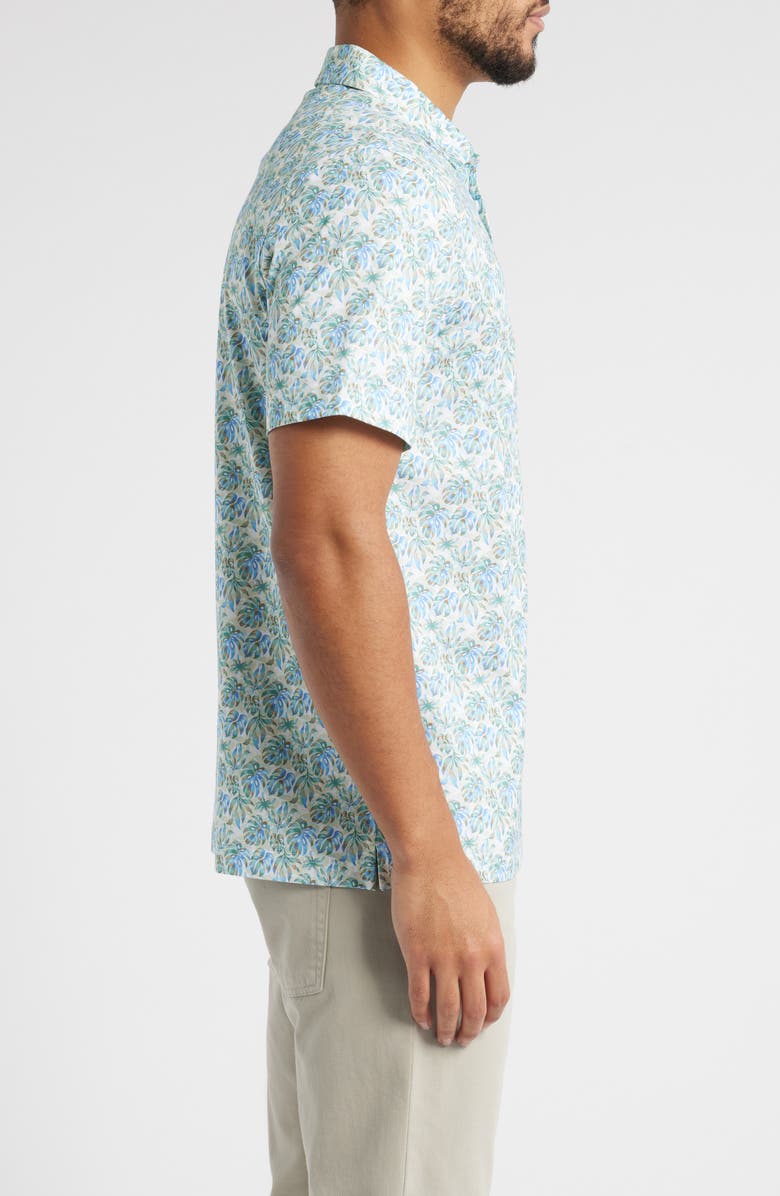 Bugatchi Victor OoohCotton<sup>®</sup> Palm Leaf Print Polo, Alternate, color, Menthol