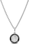 Mr Lowe by Sheryl Lowe Mr Lowe St Christopher Black Enamel Pendant on Wheat Chain Necklace
