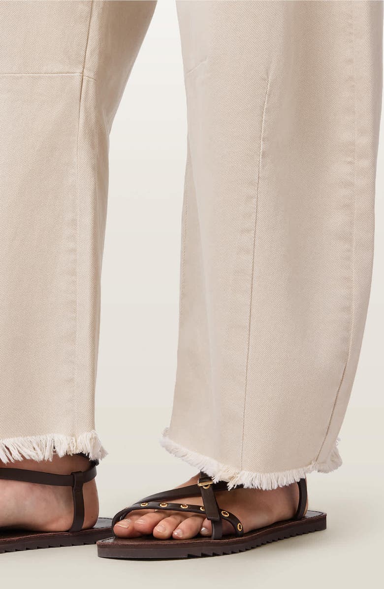 AllSaints Payton Frayed Hem Wide Leg Jeans, Alternate, color, Cream White