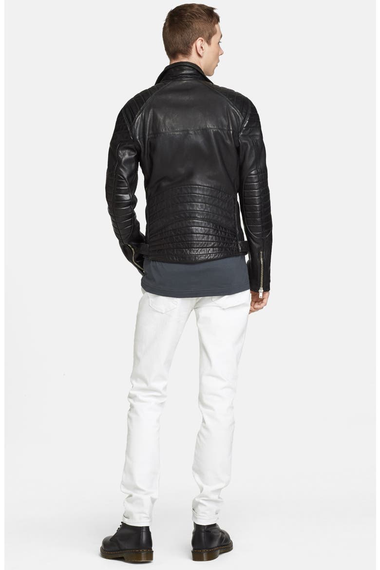 'Leather Jacket 31' Leather Moto Jacket, Alternate, color, BLACK