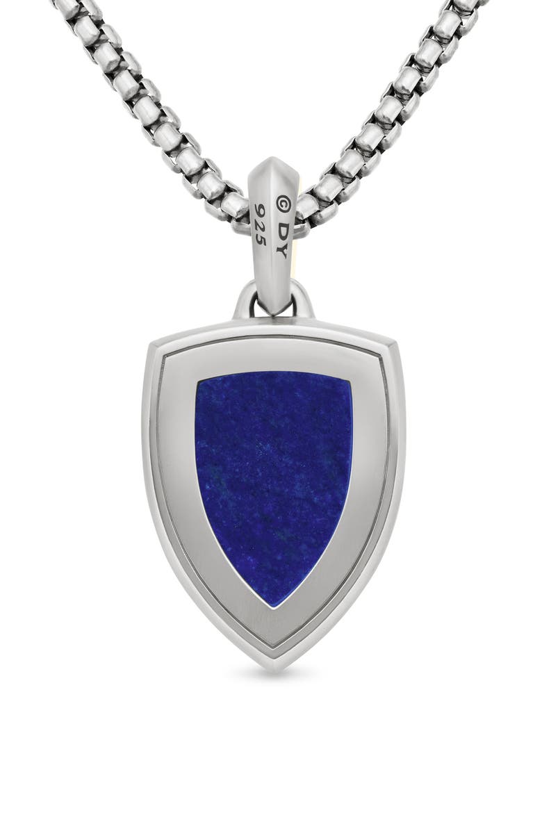David Yurman Men's Shield Amulet with Diamonds, Alternate, color, Sterling Silver/ Sapphires
