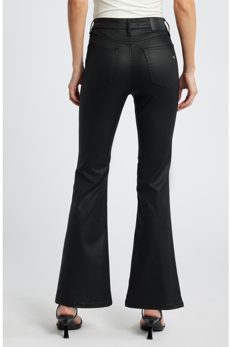 Coated High Waist Flare Jeans, Alternate, color, BLACK