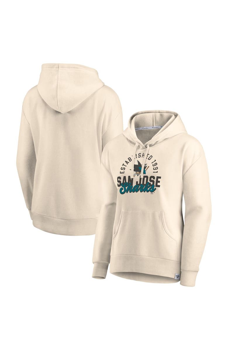 FANATICS Women's Fanatics Oatmeal San Jose Sharks Carry the Puck Pullover Hoodie Sweatshirt, Alternate, color, 
