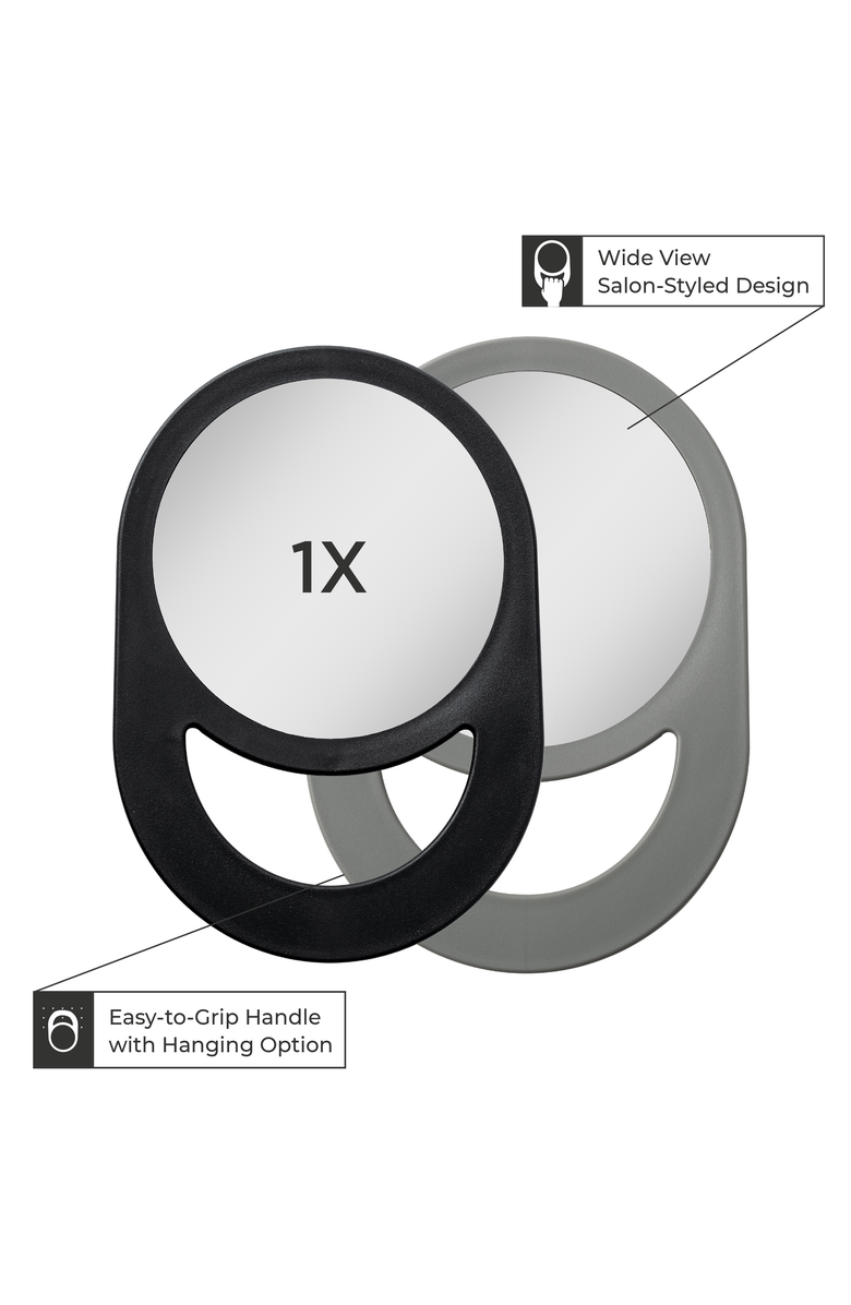 Zadro Hand Mirror with Handle, Alternate, color, Black