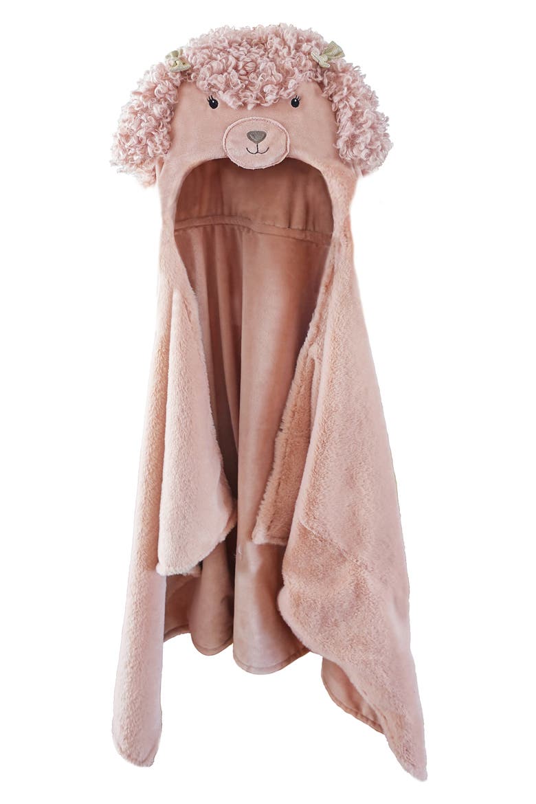 Kids' Paris Poodle Hooded Blanket, Main, color, PINK