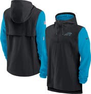 Nike Men's Nike Black/Blue Carolina Panthers Sideline Player Quarter-Zip Hoodie