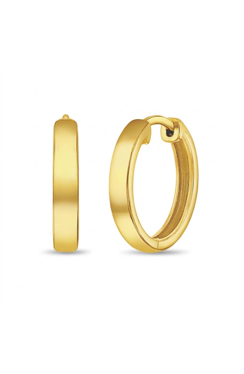 In Season Jewelry Classic Polished Plated Huggie Hoops, Alternate, color, Gold