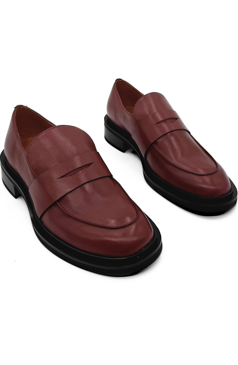 Amie Rafa Drew Chunky Leather Loafer, Alternate, color, Burgundy