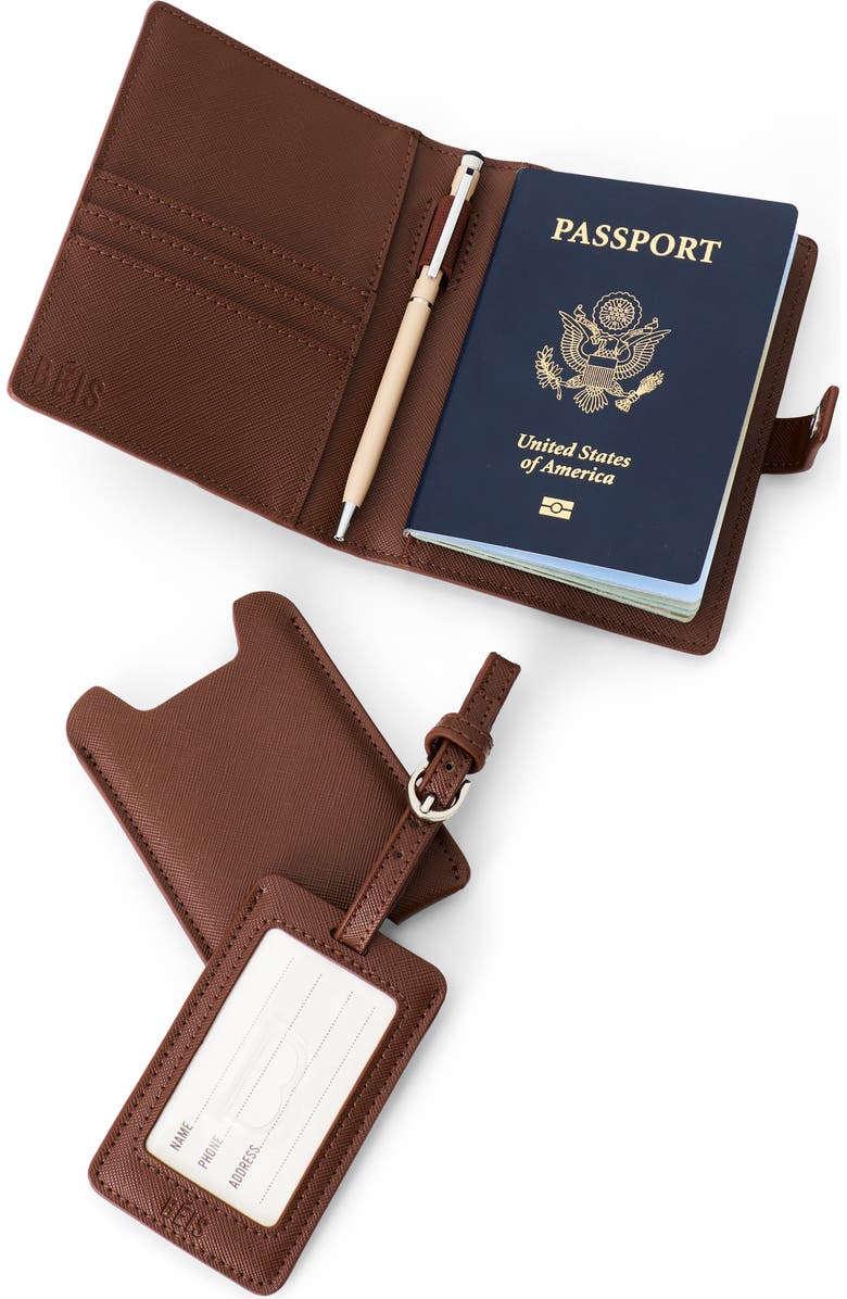 Béis The Passport Holder & Luggage Tag Set, Alternate, color, Maple