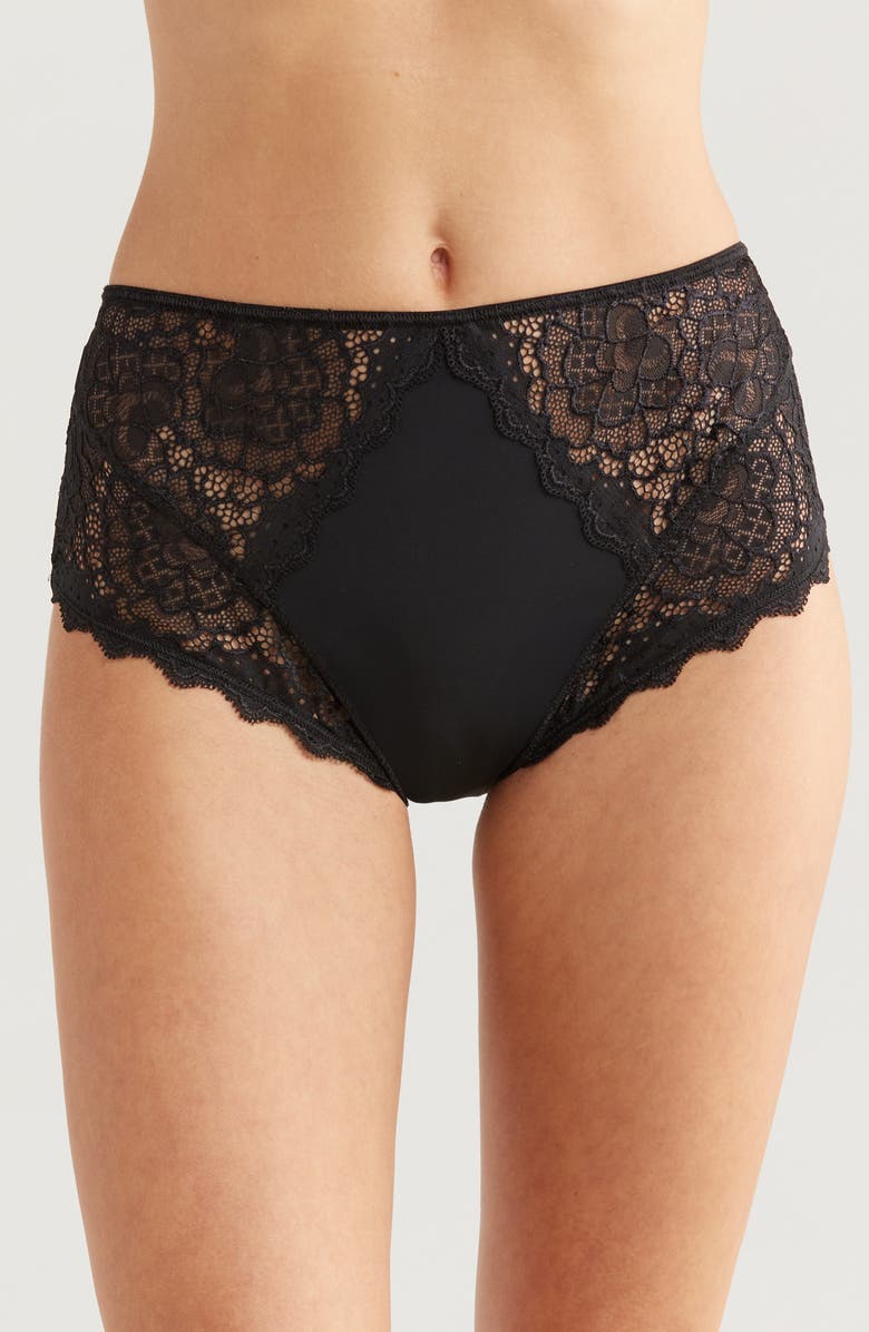 Simone Perele Caresse Retro Briefs, Main, color, Black