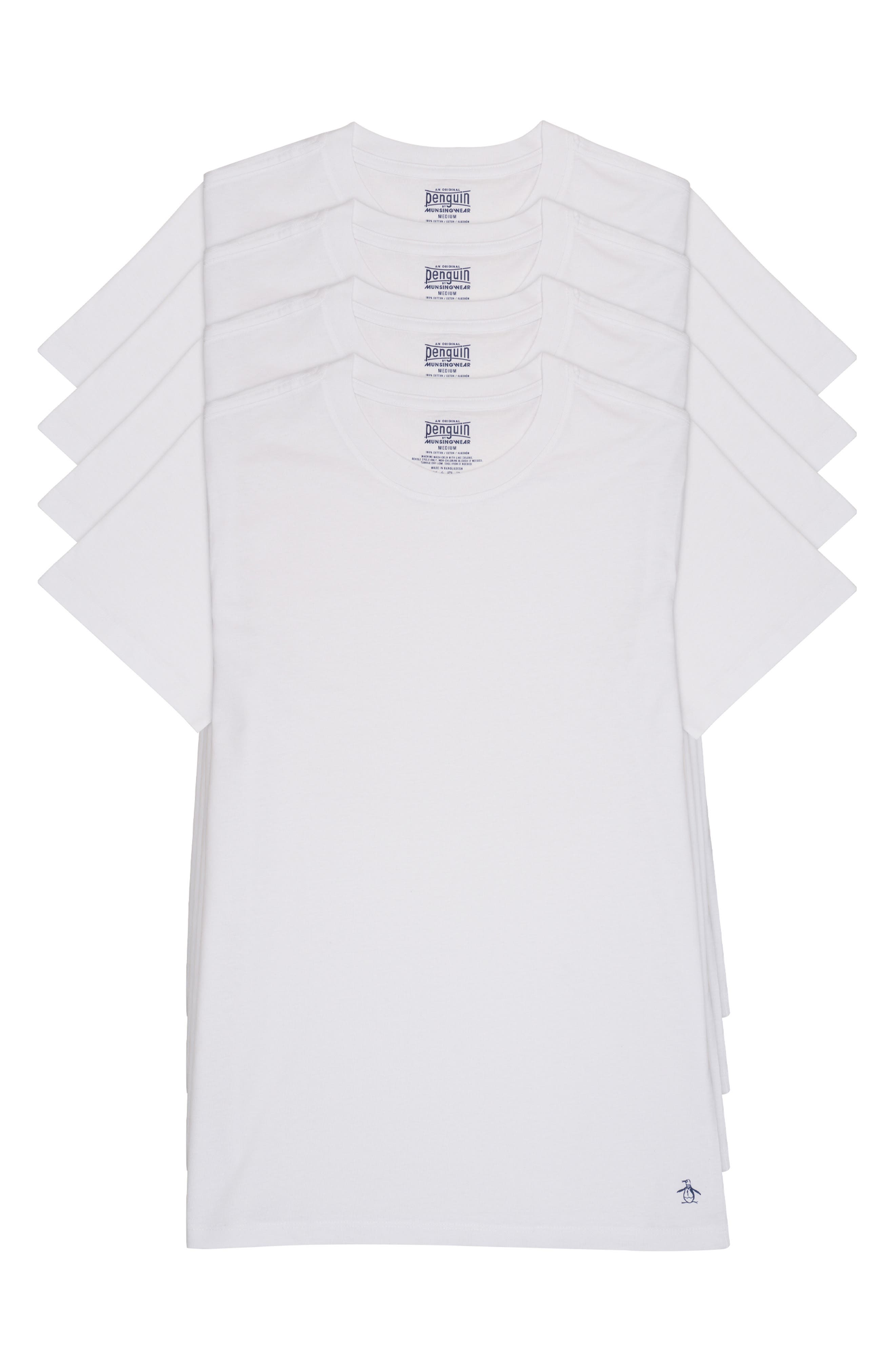Original Penguin Pack of 4 Cotton Crewneck T-Shirts
