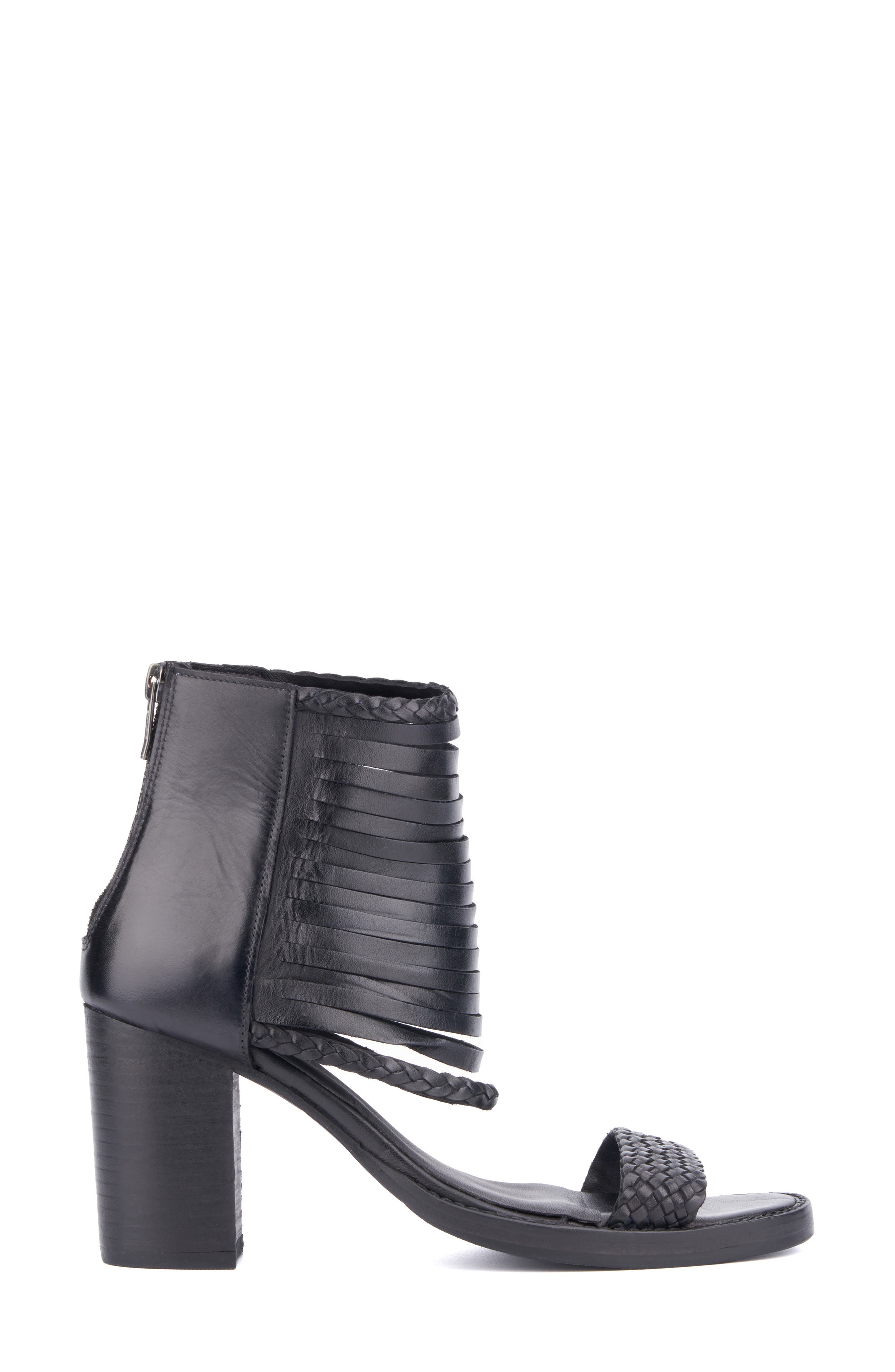 VINTAGE FOUNDRY Leila Fringe Sandal, Alternate, color, Black