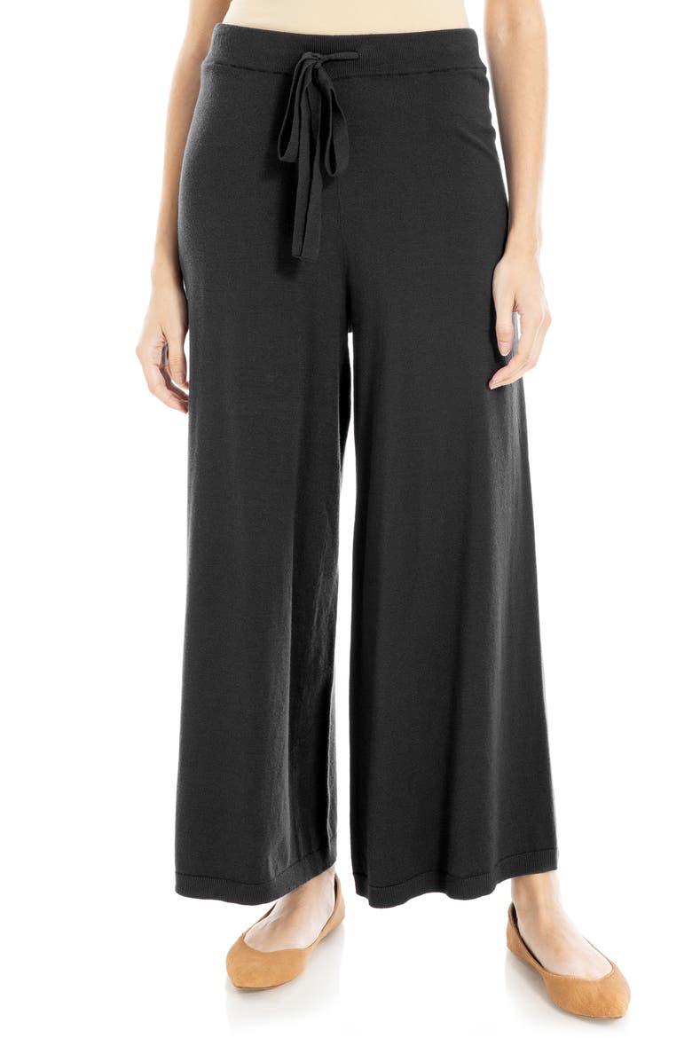 Fine Gauge Sweater Pants, Alternate, color, BLACK