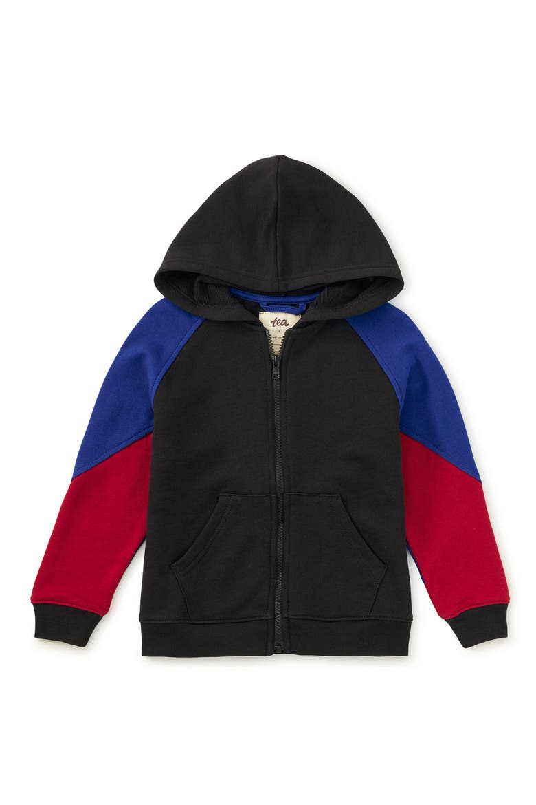 Colorblock Hoodie, Main, color, Jet Black