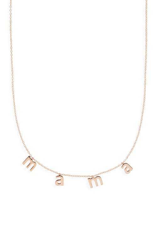 The Sis Kiss Lowercase Mama Necklace In Gold