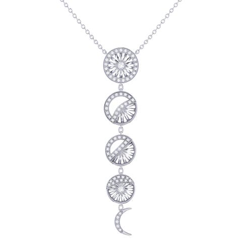 Moon Phases Sterling Silver Diamond Necklace