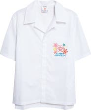 Casablanca Graphic Icons Embroidered Cotton Camp Shirt