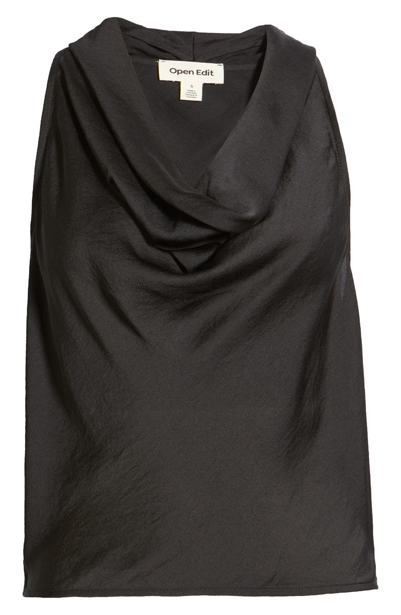 Open Edit Cowl Neck Satin Tank, Alternate, color, 