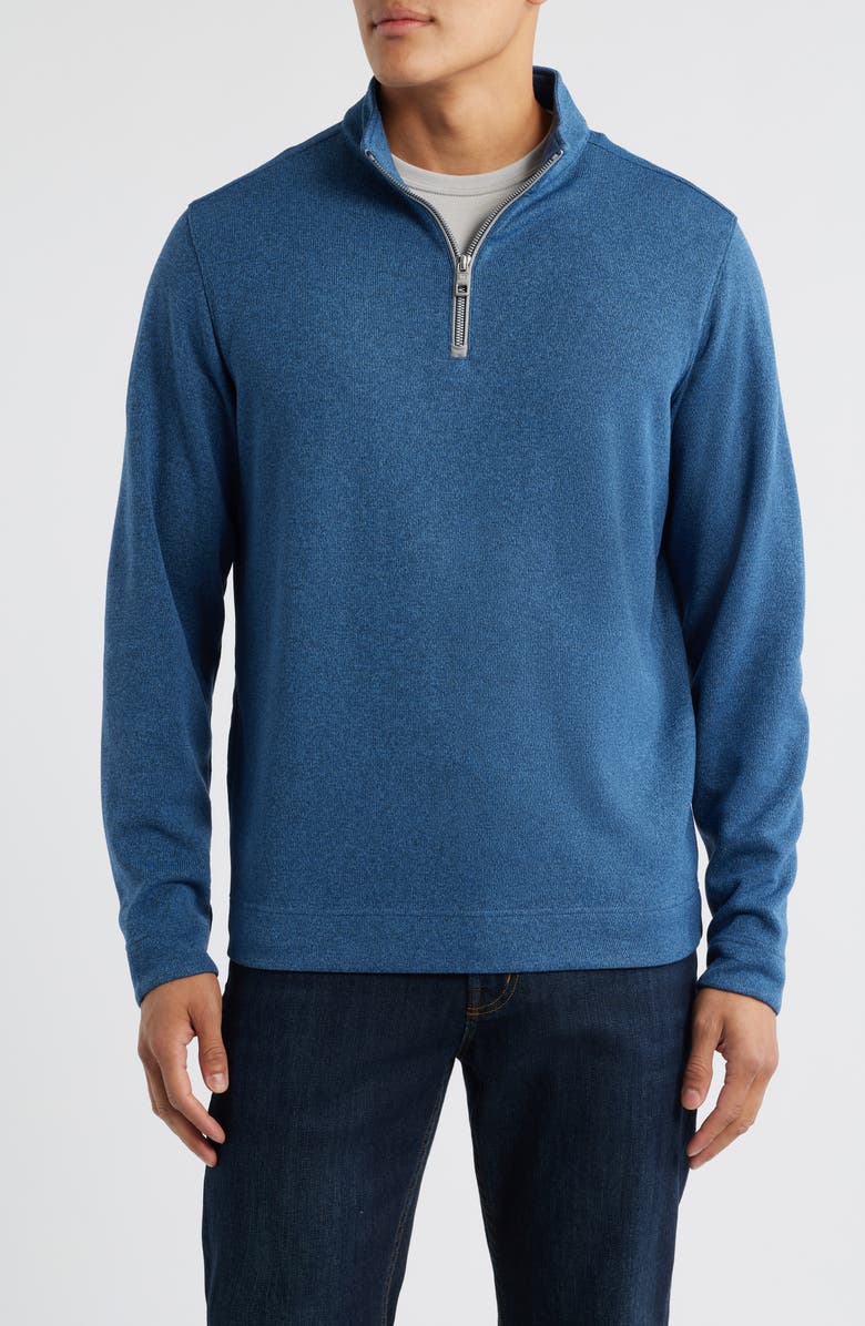 Peter Millar Crown Sweater Fleece Quarter Zip Pullover, Main, color, Blue Haze