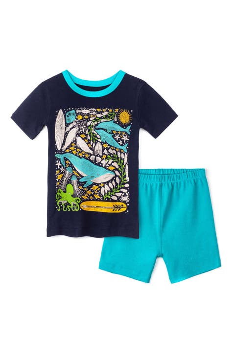 100% Organic Cotton Print Shortie Snug Fit Kids Pajamas