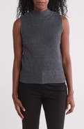 Halogen® Mock Neck Sleeveless Rib Top