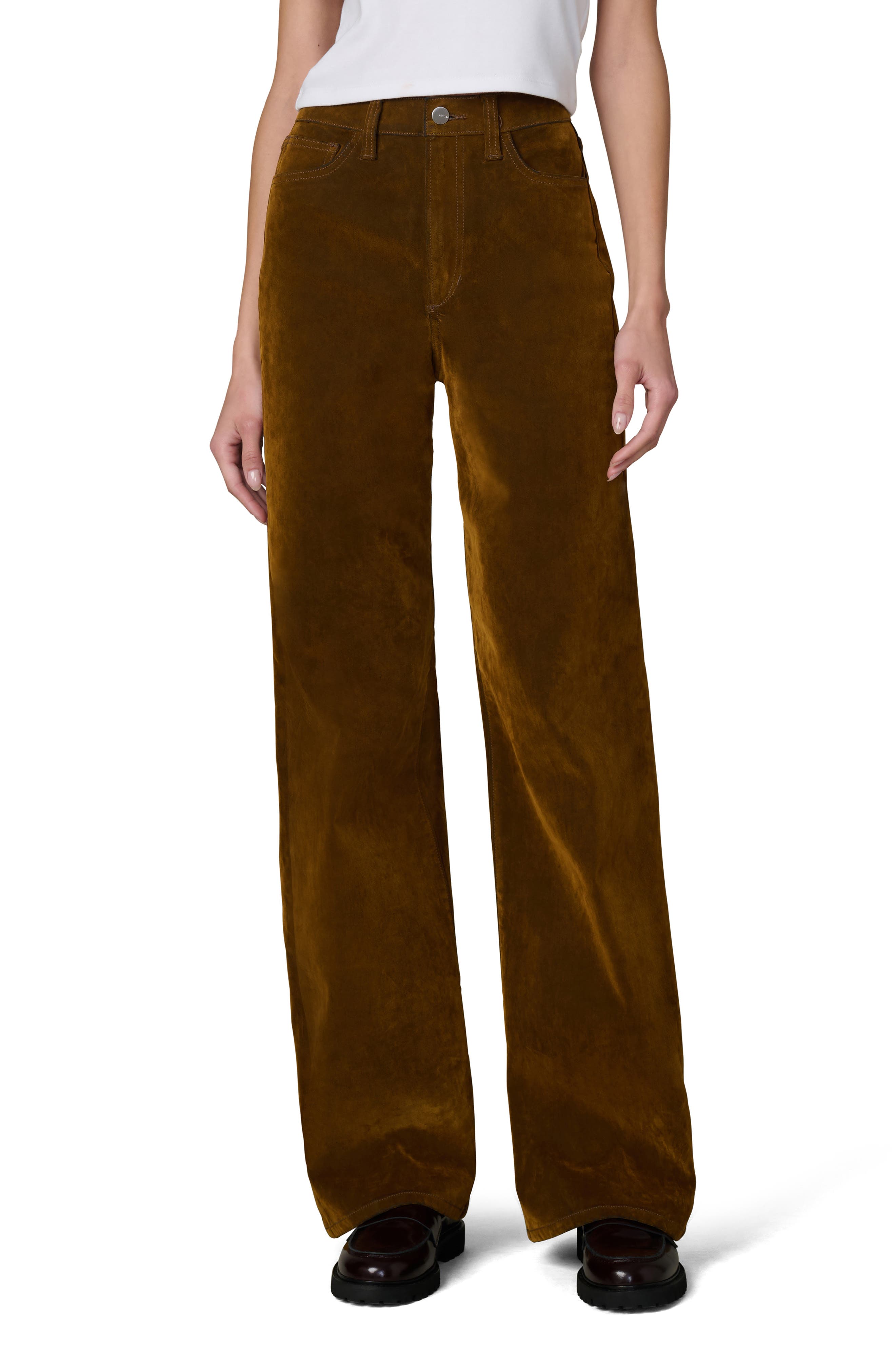 The Mia High Waist Wide Leg Flocked Pants