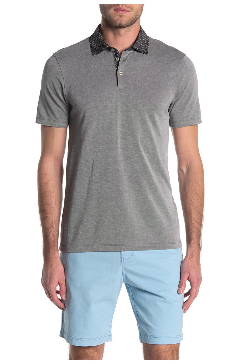 Ted Baker London Woven Collar Short Sleeve Polo, Main, color,