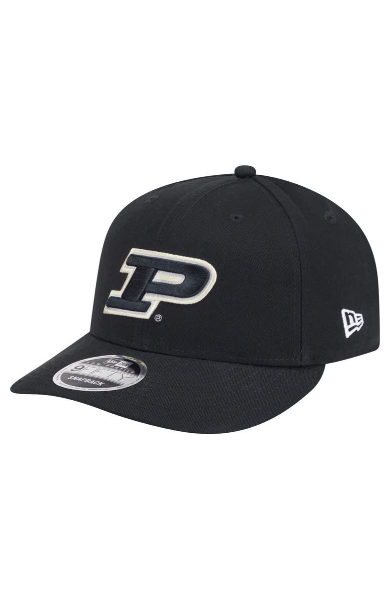 New Era Men's New Era Black Purdue Boilermakers Low Profile 9FIFTY Snapback Hat, Main, color, Black