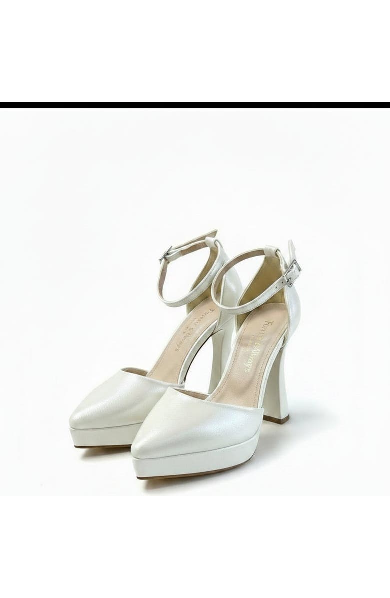 Forever & Always Shoes Aster Pointed Toe Wedding Platform Pump, Alternate, color, Ivory