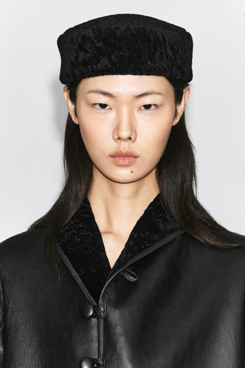 Shearling Pillbox Hat